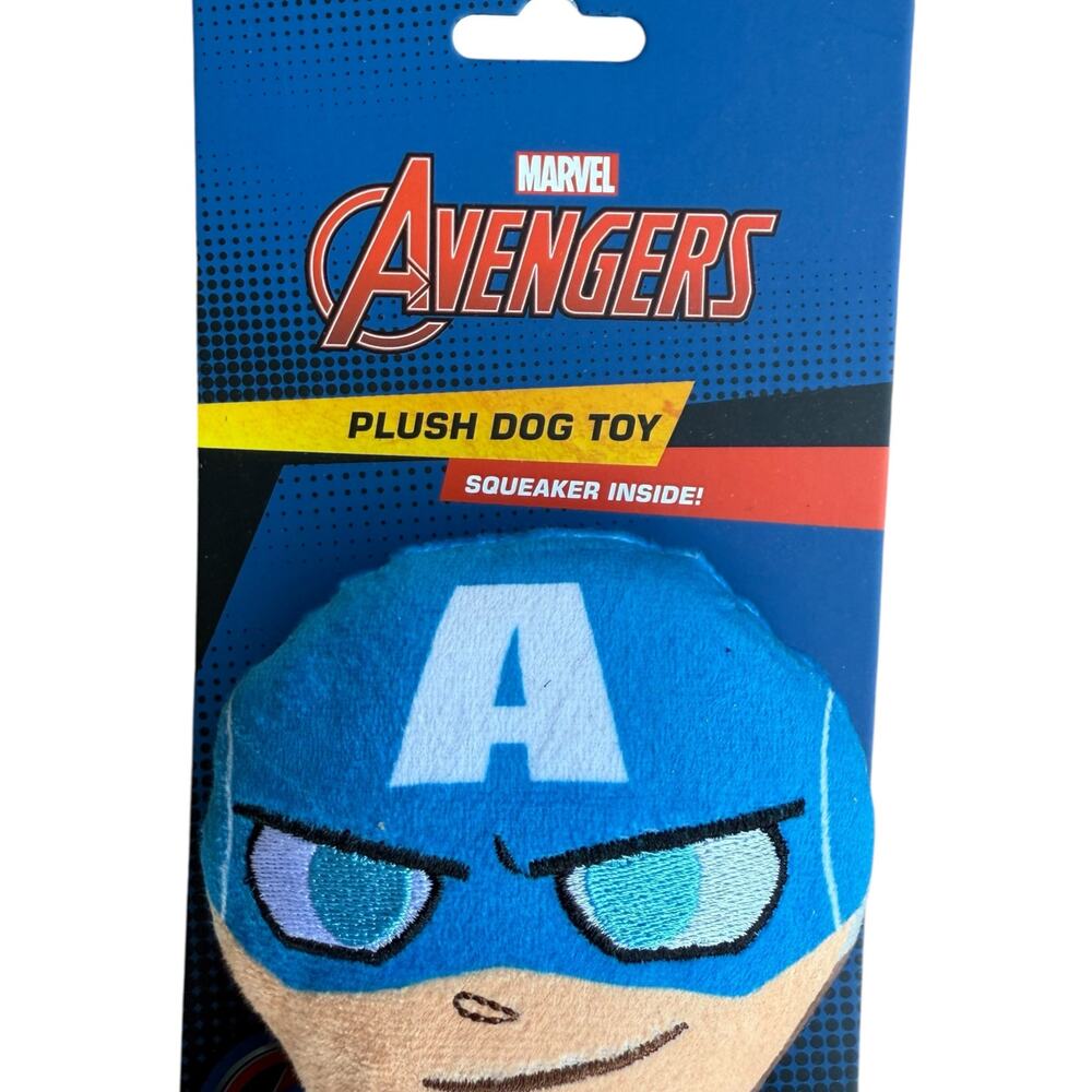 Marvel Avengers Captain America Rope Dog Toy‎ Squeaky Crinkle Thrash Toss NWT - Picture 2 of 3